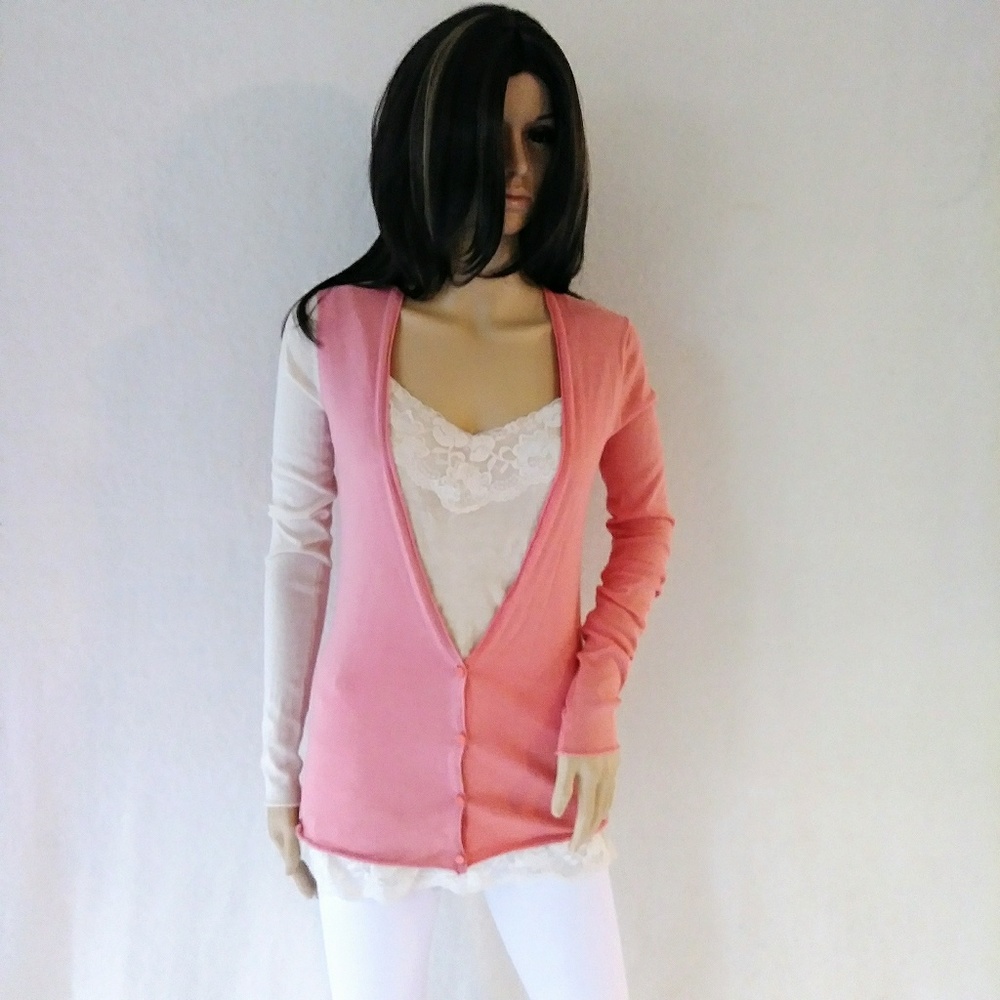 SALE! NWT Chris Benz Melon Colorblock Cardigan